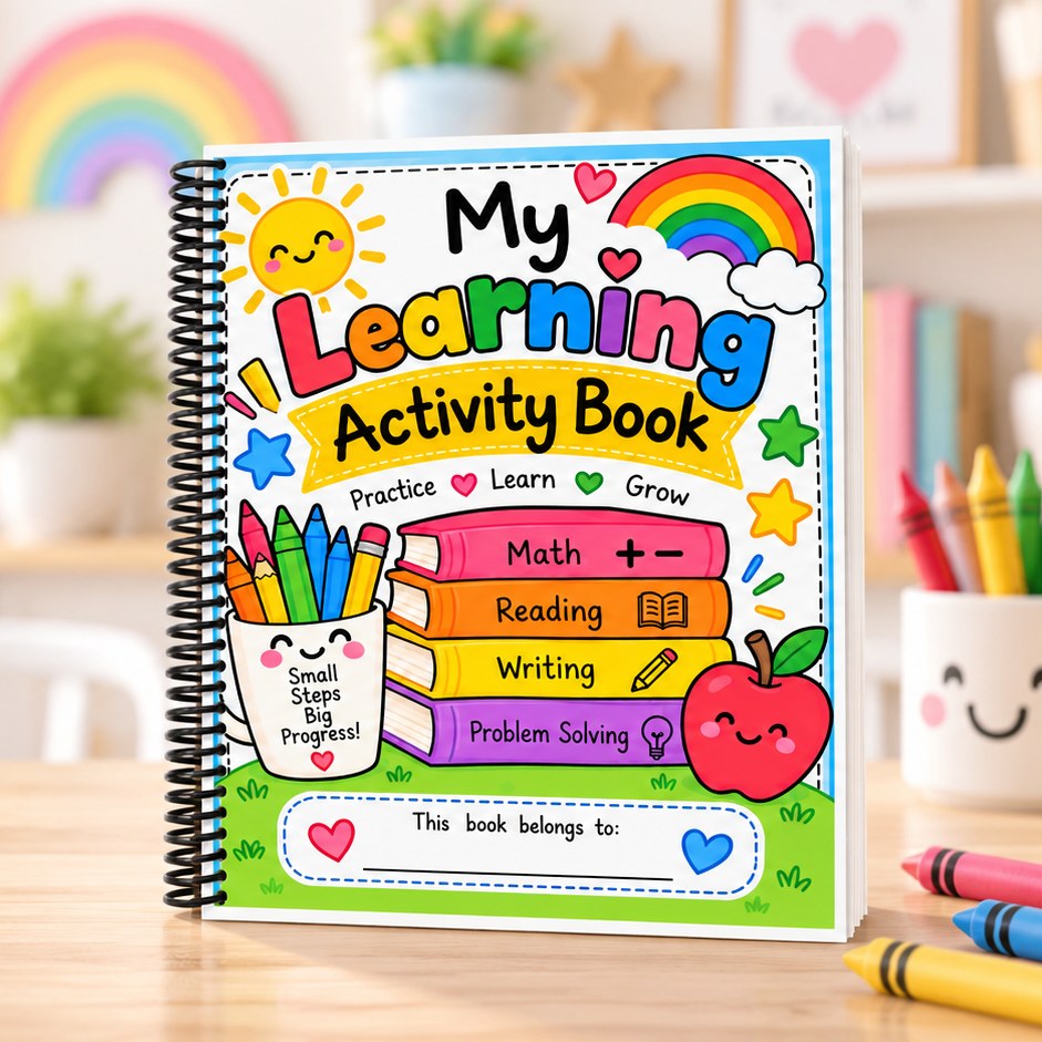 The printed and laminated activity book